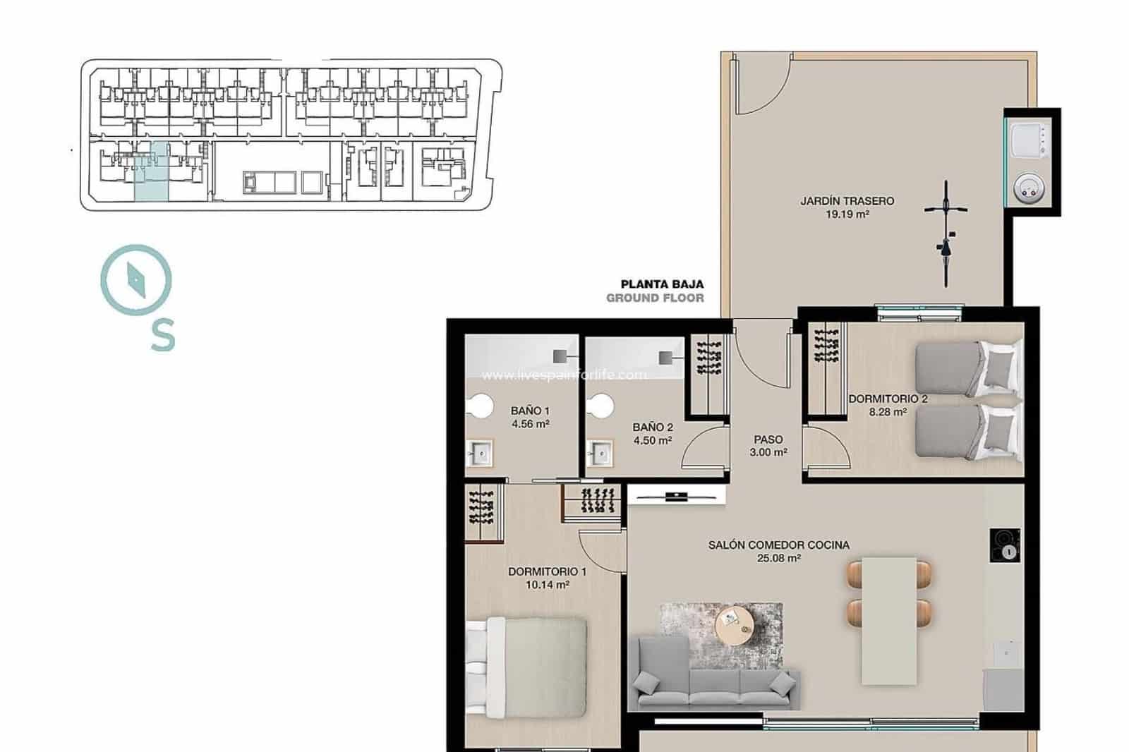 2 slaapkamer Bungalow te koop in Torre de la Horadada met zwembad garage - € 375.000 (Ref: 9664079)