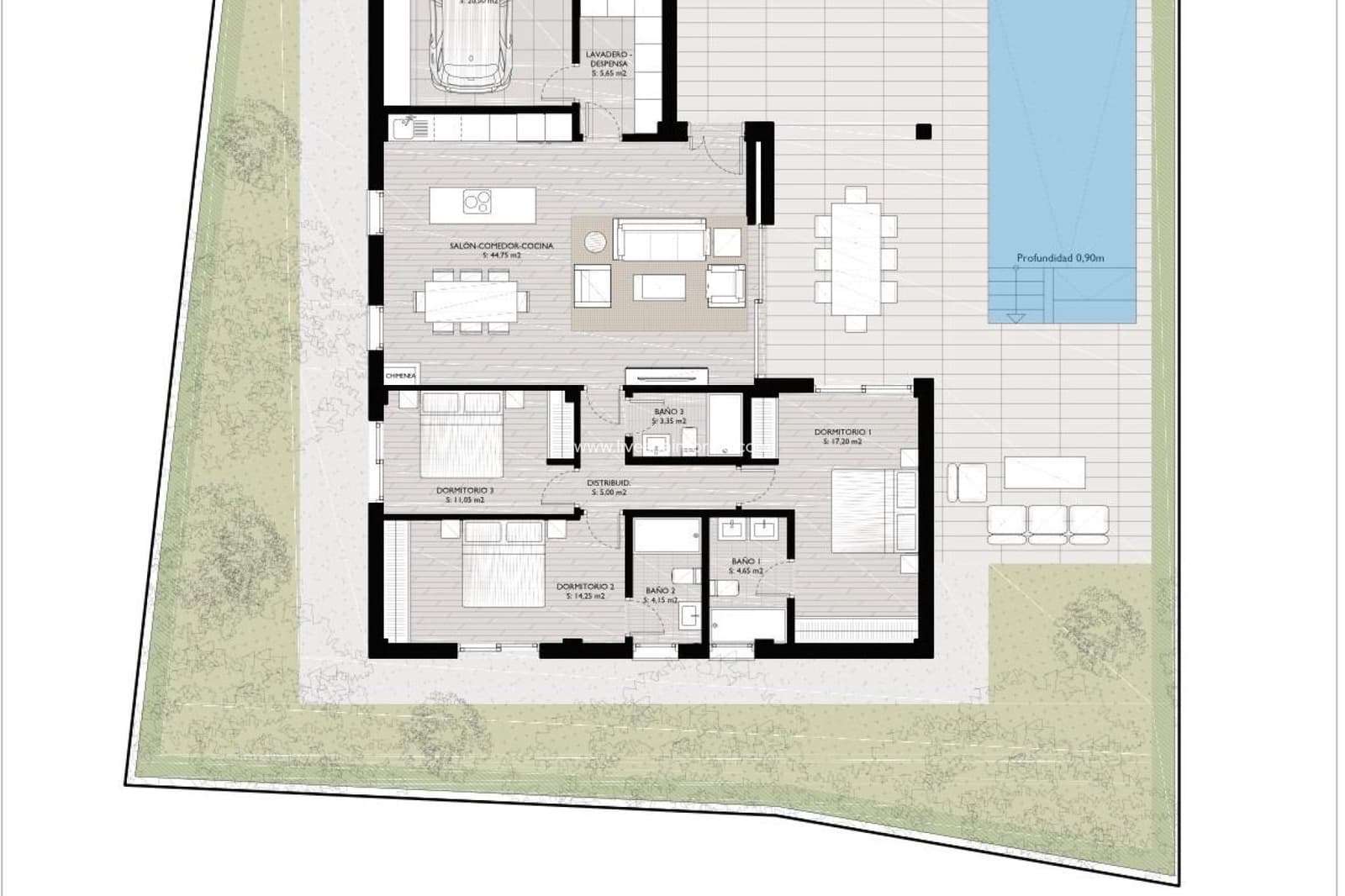 Chalet de 3 habitaciones en Lo Pagan en venta con piscina garaje - 809.950 € (Ref: 9664082)