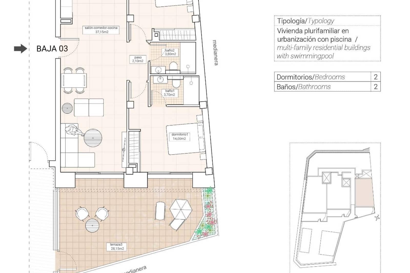 2 camera da letto Appartamento in vendita in Hondon de las Nieves con piscina garage - 240.000 € (Rif: 9664095)