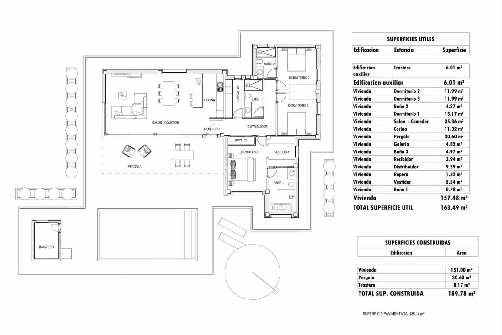 3 bedroom Villa for sale in Aspe with pool garage - € 452,000 (Ref: 9664145)