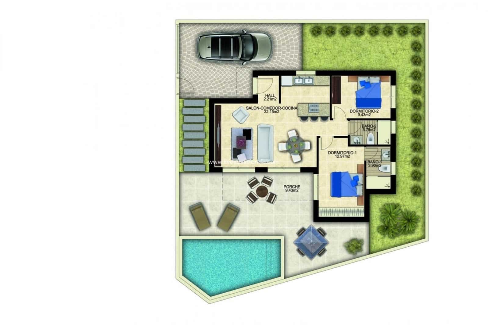 2 Zimmer Villa zu verkaufen in Benijofar mit Pool Garage - 460.000 € (Ref: 9664164)