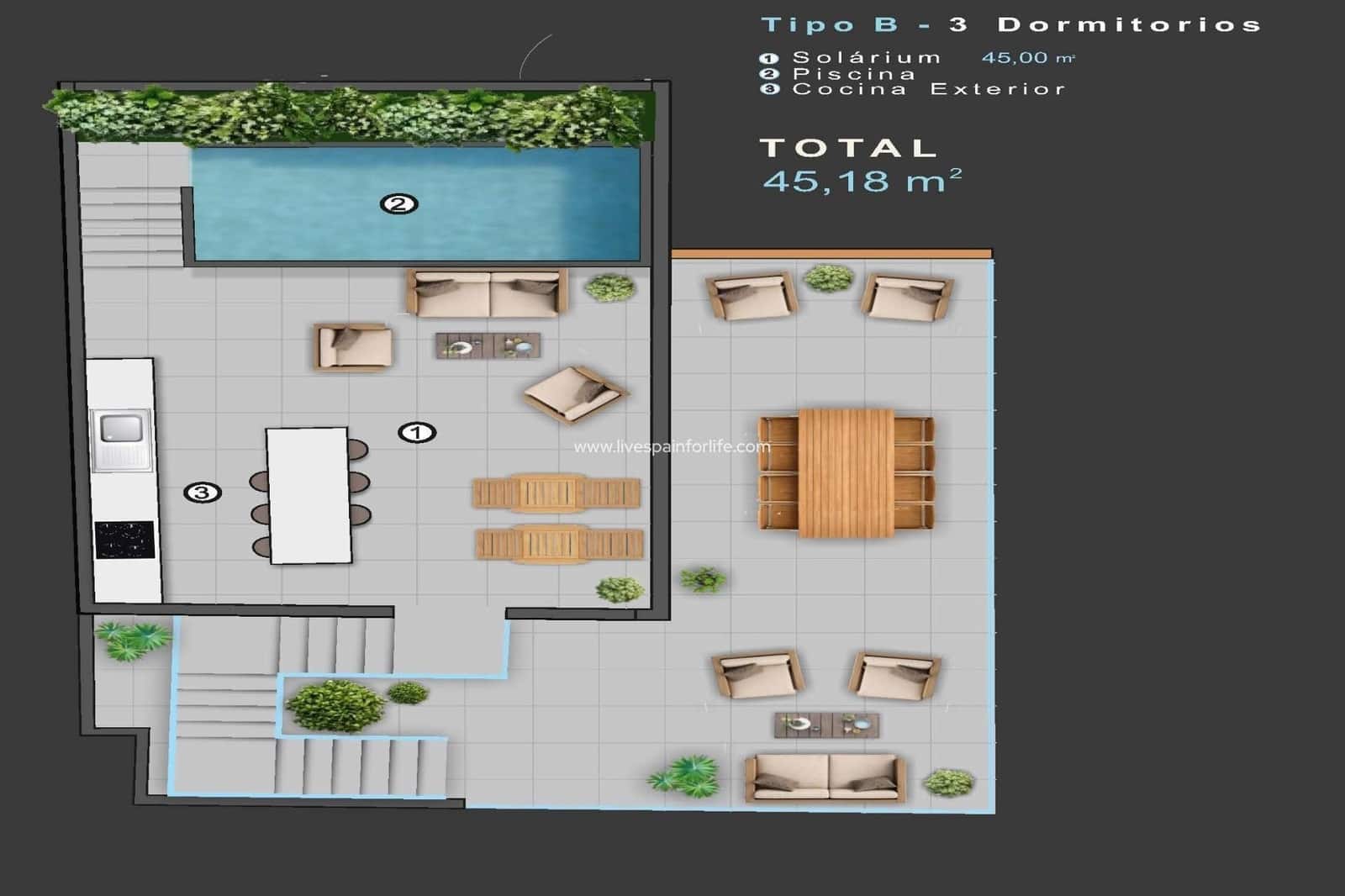 Apartamento de 3 habitaciones en Torrevieja en venta con piscina - 488.000 € (Ref: 9664205)