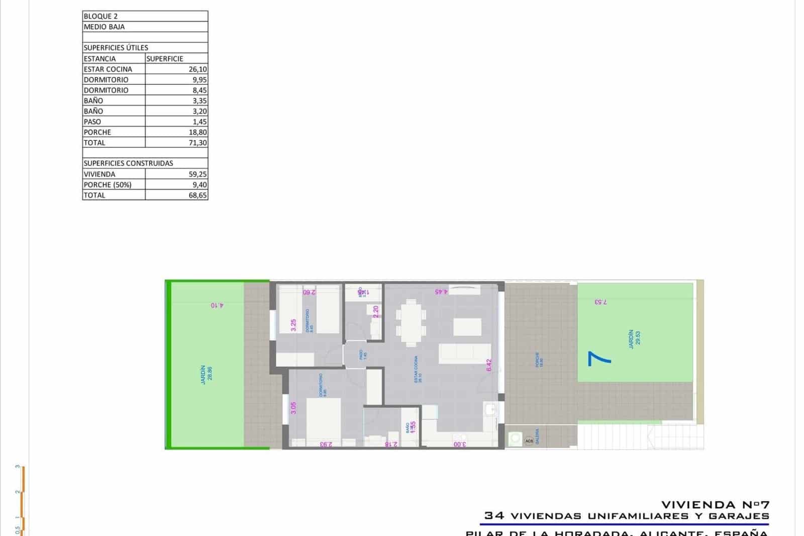 2 slaapkamer Bungalow te koop in Pilar de la Horadada met zwembad garage - € 299.900 (Ref: 9664214)