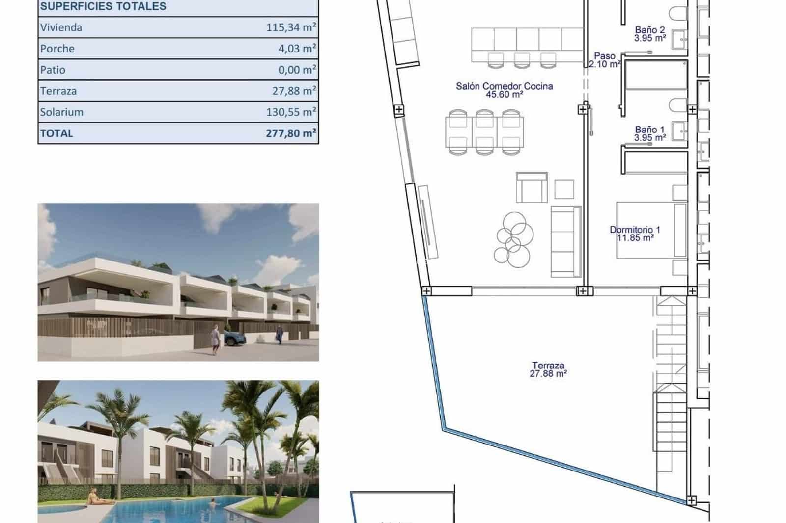 3 soveværelse Bungalow til salg i Pilar de la Horadada med swimmingpool garage - € 495.000 (Ref: 9665362)