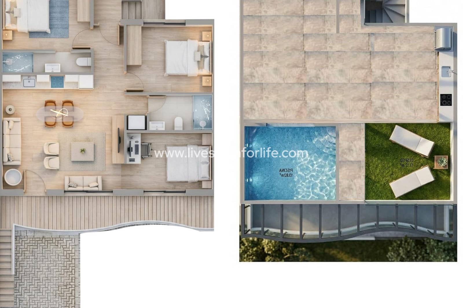 3 chambre Bungalow à vendre à Pilar de la Horadada avec piscine garage - 389 900 € (Ref: 9707642)