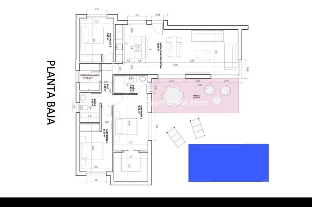 3 chambre Villa/Maison à vendre à Monforte del Cid avec piscine - 505 900 € (Ref: 9707647)