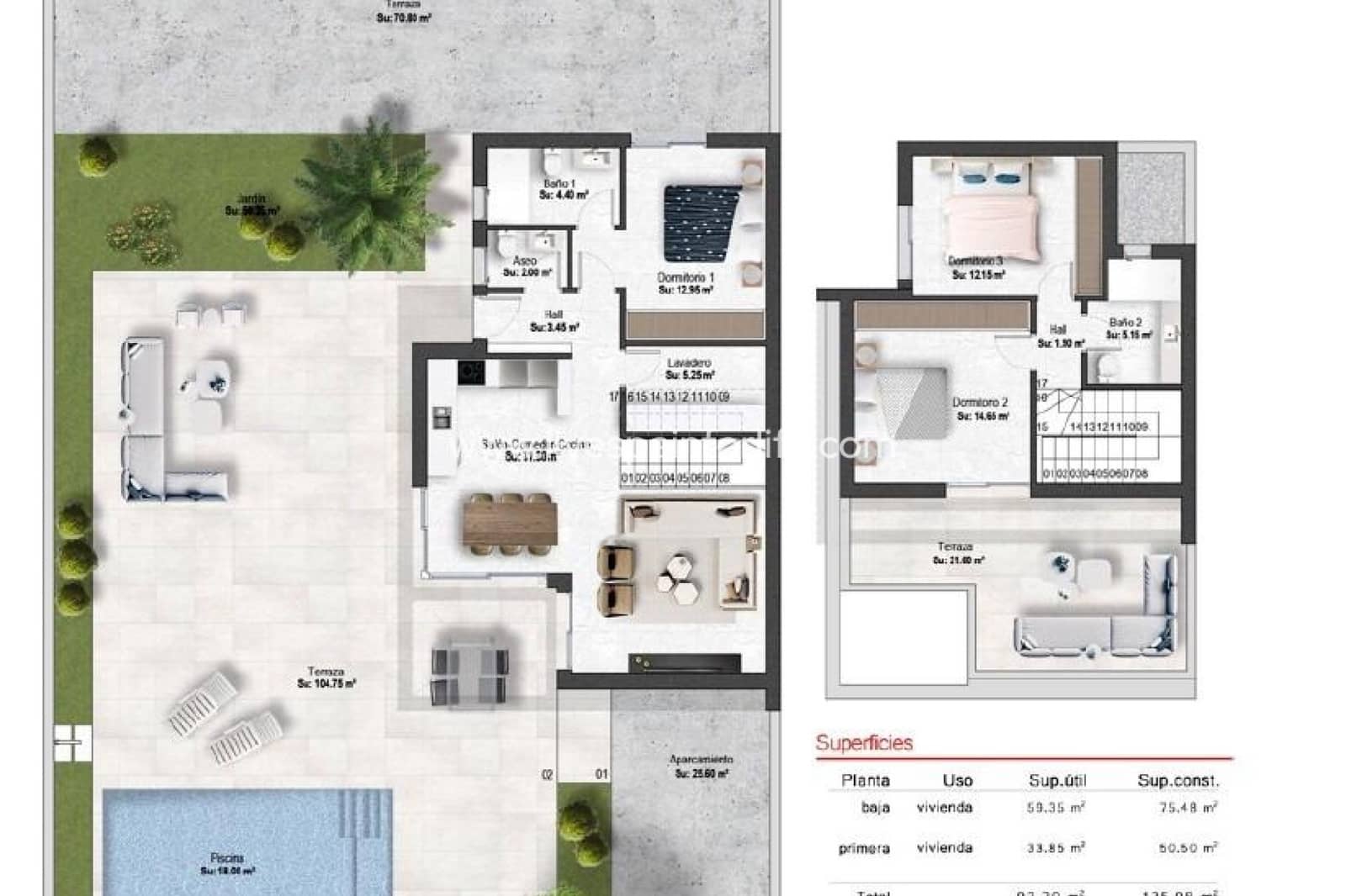 3 soveværelse Villa til salg i Banos y Mendigo med swimmingpool garage - € 499.900 (Ref: 9707649)