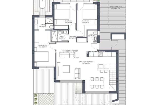 3 slaapkamer Appartement te koop in Las Lomas de Rame - Bahía Bella, Los Alcázares met zwembad garage - € 599.000 (Ref: 9730441)