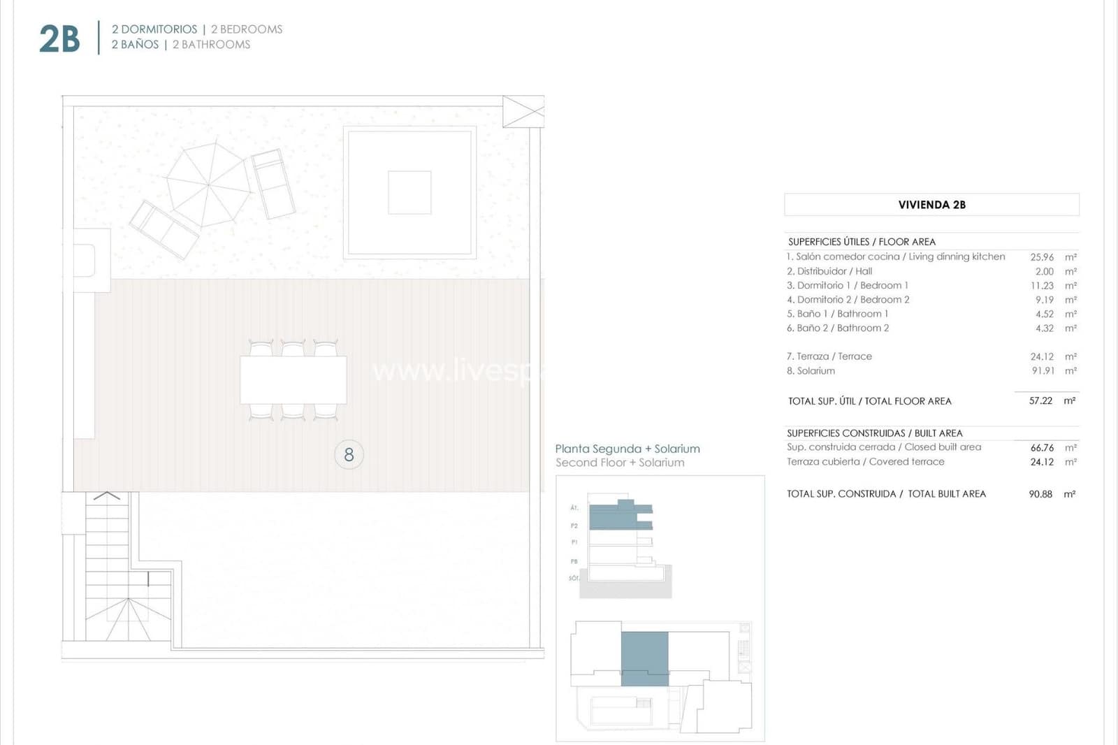 2 soverom Leilighet til salgs i Benijofar med svømmebasseng garasje - € 410 000 (Ref: 9804943)