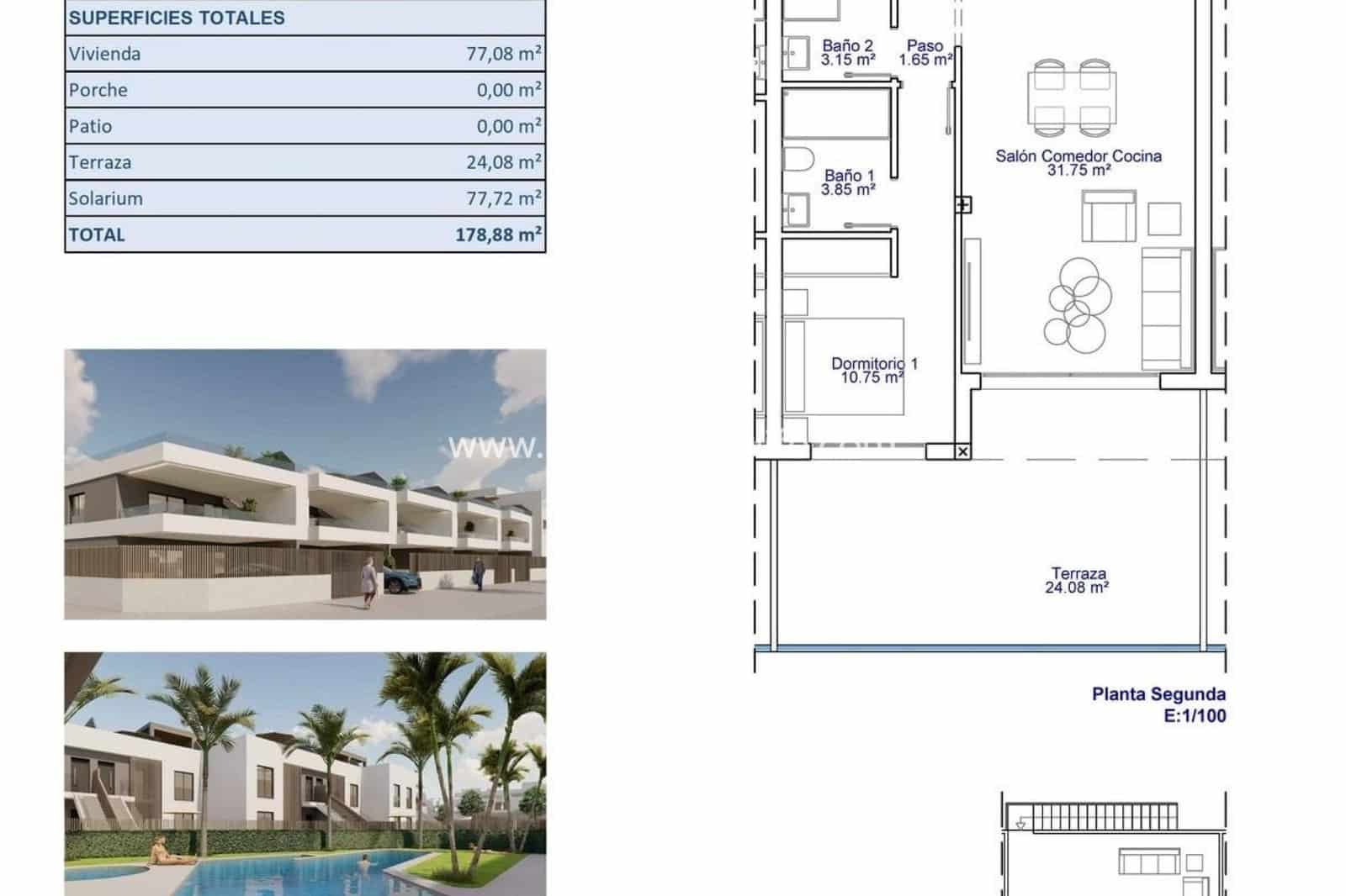 2 sypialnia Apartament na sprzedaż w Pilar de la Horadada z basenem garażem - 395 000 € (Ref: 9806751)