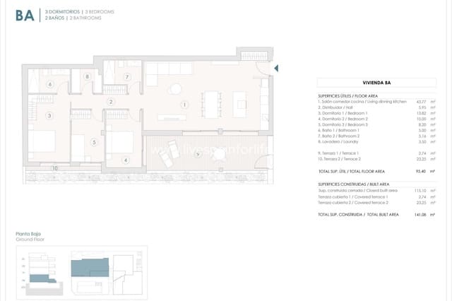 3 slaapkamer Appartement te koop in Benijófar met zwembad garage - € 350.000 (Ref: 9811013)