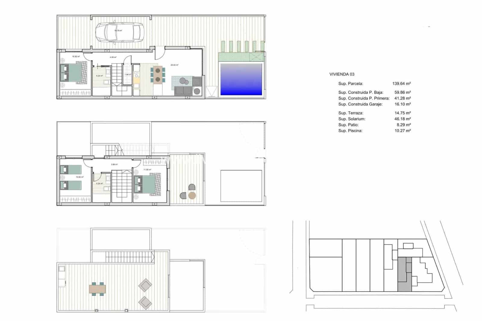 Chalet de 3 habitaciones en Los Alcázares en venta con piscina garaje - 419.900 € (Ref: 9811179)