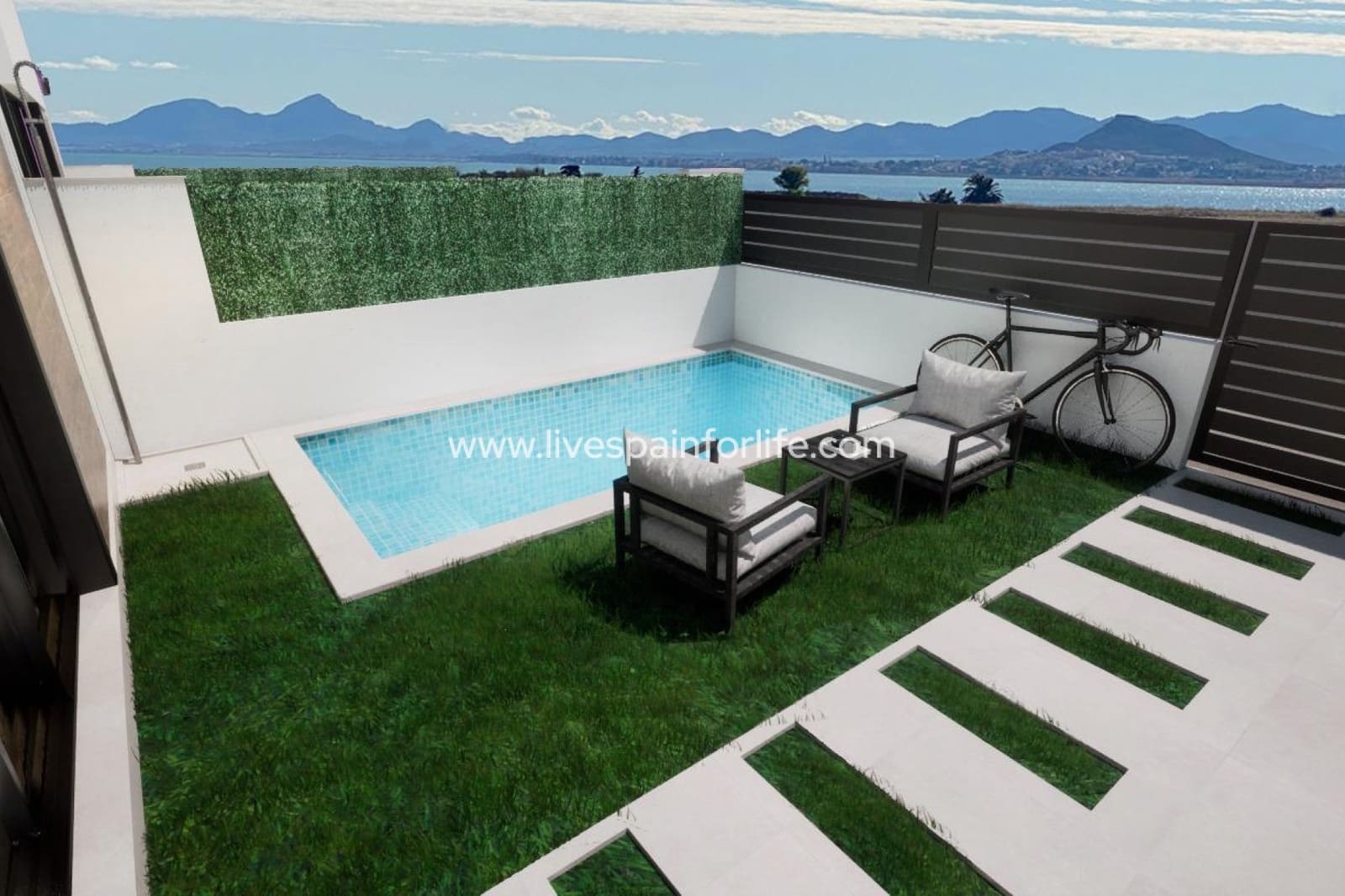 Chalet de 3 habitaciones en Los Alcázares en venta con piscina garaje - 419.900 € (Ref: 9811179)