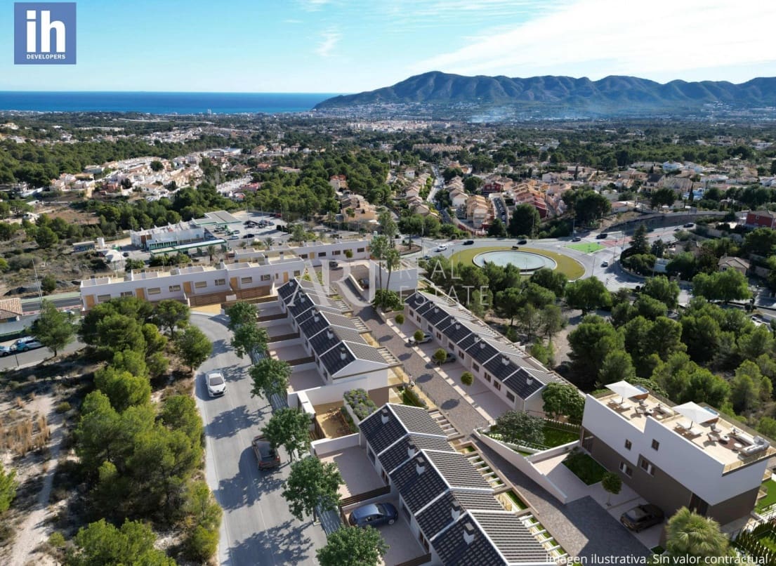 4 soveværelse Semi-Rækkehus til salg i La Nucia med swimmingpool - € 380.000 (Ref: 8174146)