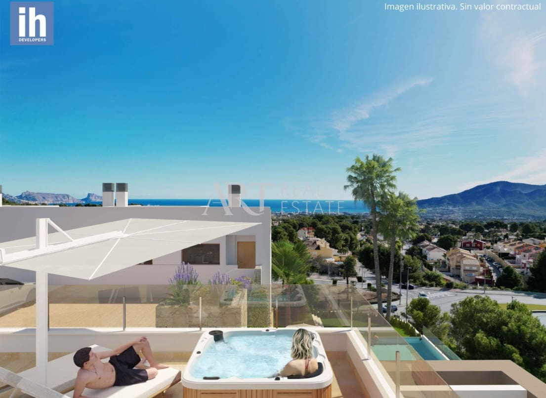 4 soveværelse Semi-Rækkehus til salg i La Nucia med swimmingpool - € 380.000 (Ref: 8174146)