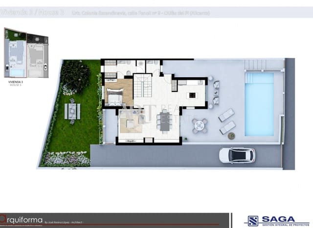 3 slaapkamer Villa te koop in Escandinavia - Cautivador, Alfaz del Pi / L'Alfàs del Pi met zwembad garage - € 745.000 (Ref: 8278442)