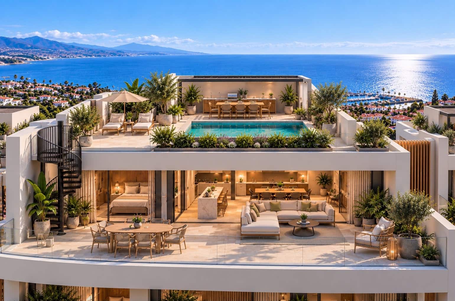 3 soveværelse Penthouse til salg i Manilva med swimmingpool garage - € 659.000 (Ref: 10139325)