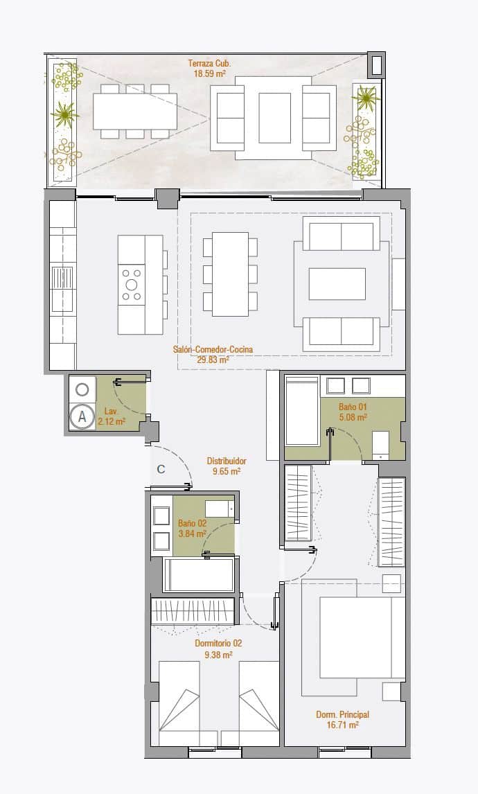 2 Zimmer Apartment zu verkaufen in Estepona mit Pool Garage - 519.000 € (Ref: 9616454)