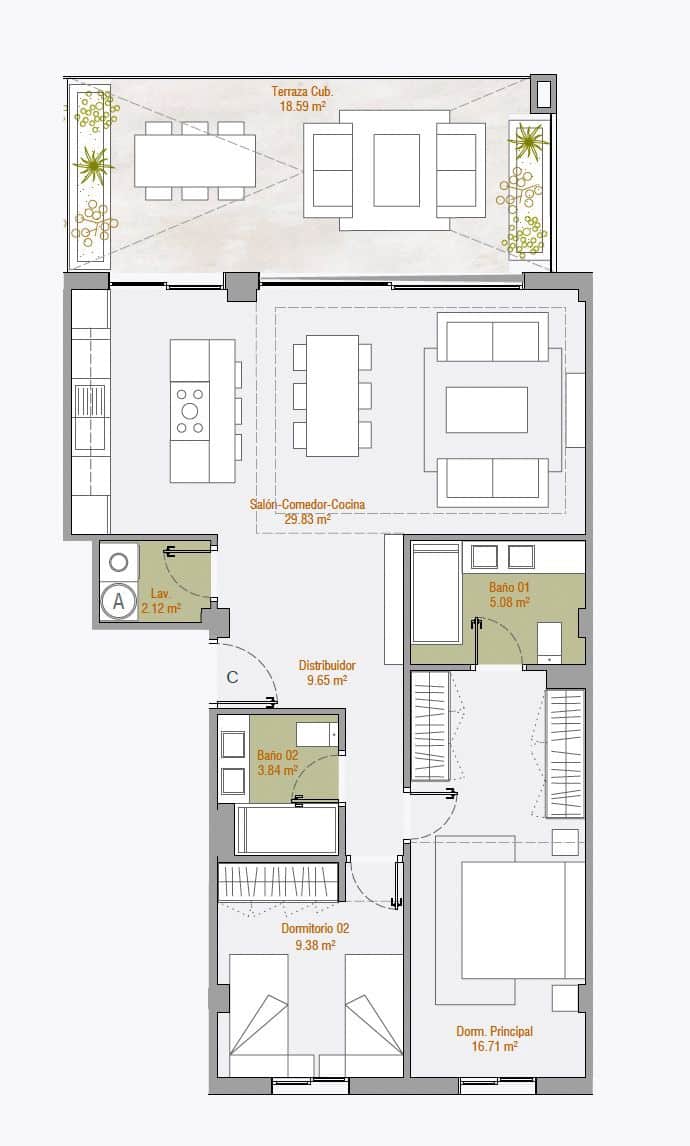 2 soverom Leilighet til salgs i Estepona med svømmebasseng garasje - € 440 000 (Ref: 9616454)