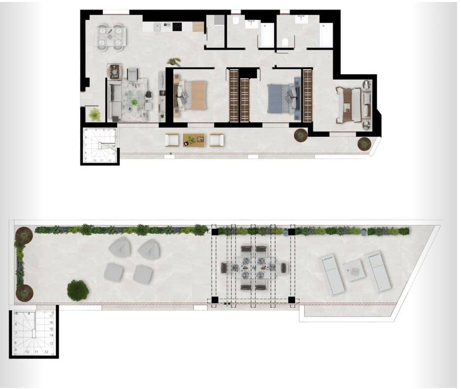 3 makuuhuone Kattohuoneisto myytävänä paikassa Benahavis mukana uima-altaan 
autotalli - 890 000 € (Ref: 9616459)