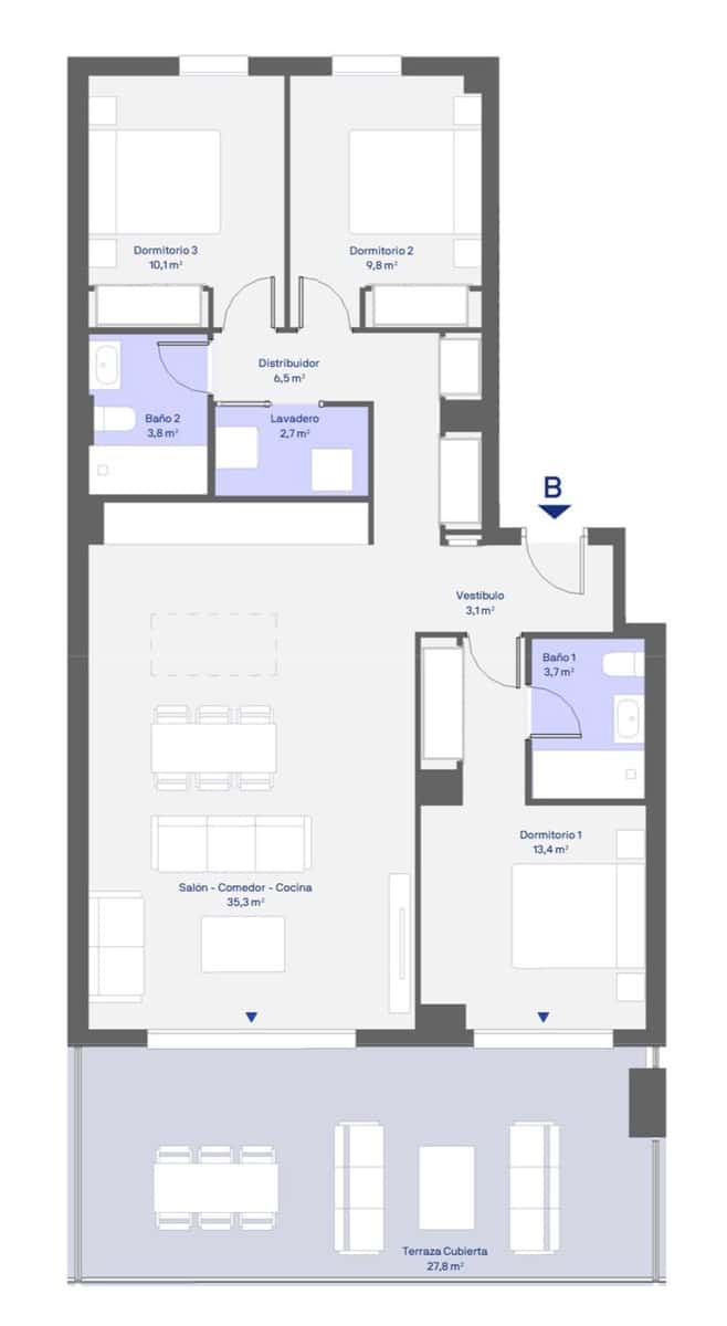 3 sovrum Lägenhet till salu i Marbella med pool garage - 472 000 € (Ref: 9616474)