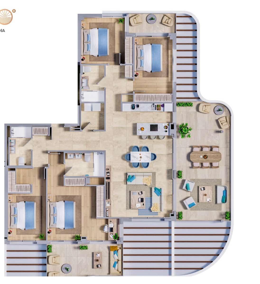 4 soveværelse Penthouse til salg i Mijas Costa med swimmingpool garage - € 1.354.000 (Ref: 9616540)