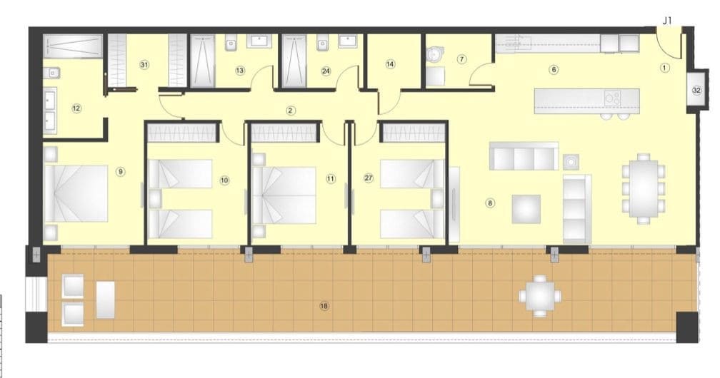 4 makuuhuone Huoneisto myytävänä paikassa Marbella mukana uima-altaan 
autotalli - 1 056 000 € (Ref: 9616614)