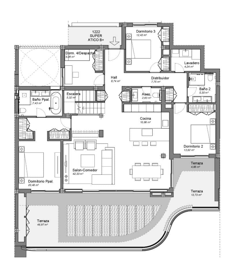 4 bedroom Penthouse for sale in Marbella with pool garage - € 2,400,000 (Ref: 9616690)