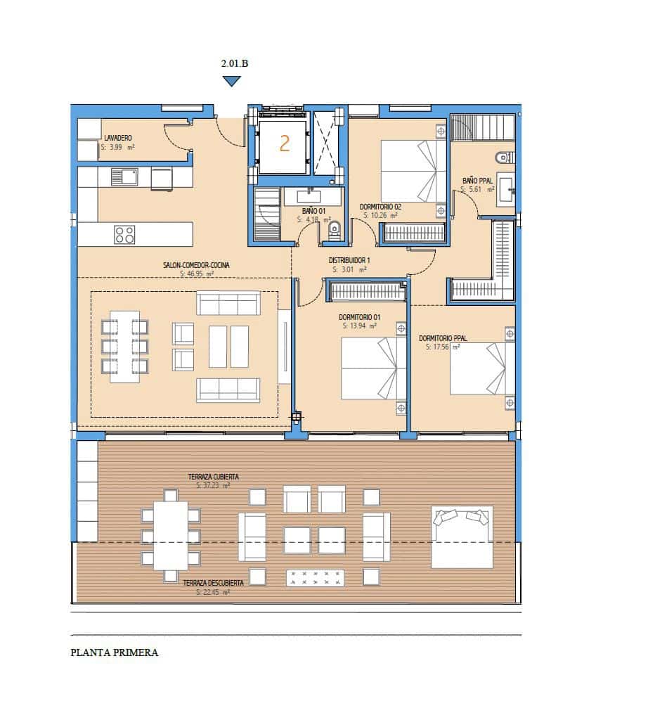 3 chambre Appartement à vendre à Buenas Noches avec piscine garage - 1 180 000 € (Ref: 9616715)