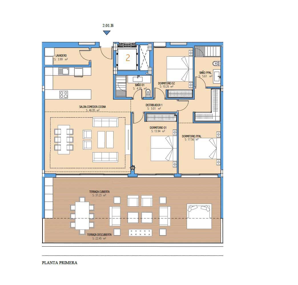 3 chambre Appartement à vendre à Buenas Noches avec piscine garage - 1 180 000 € (Ref: 9616715)
