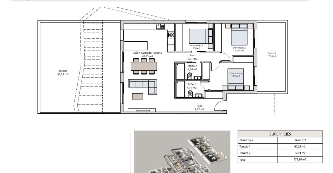 3 chambre Bungalow à vendre à Finestrat avec piscine - 399 900 € (Ref: 8863166)