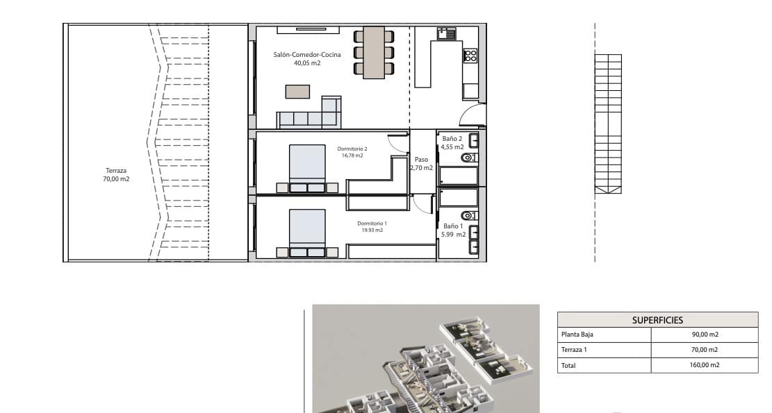 2 sypialnia Bungalow na sprzedaż w Finestrat z basenem - 379 900 € (Ref: 8863180)