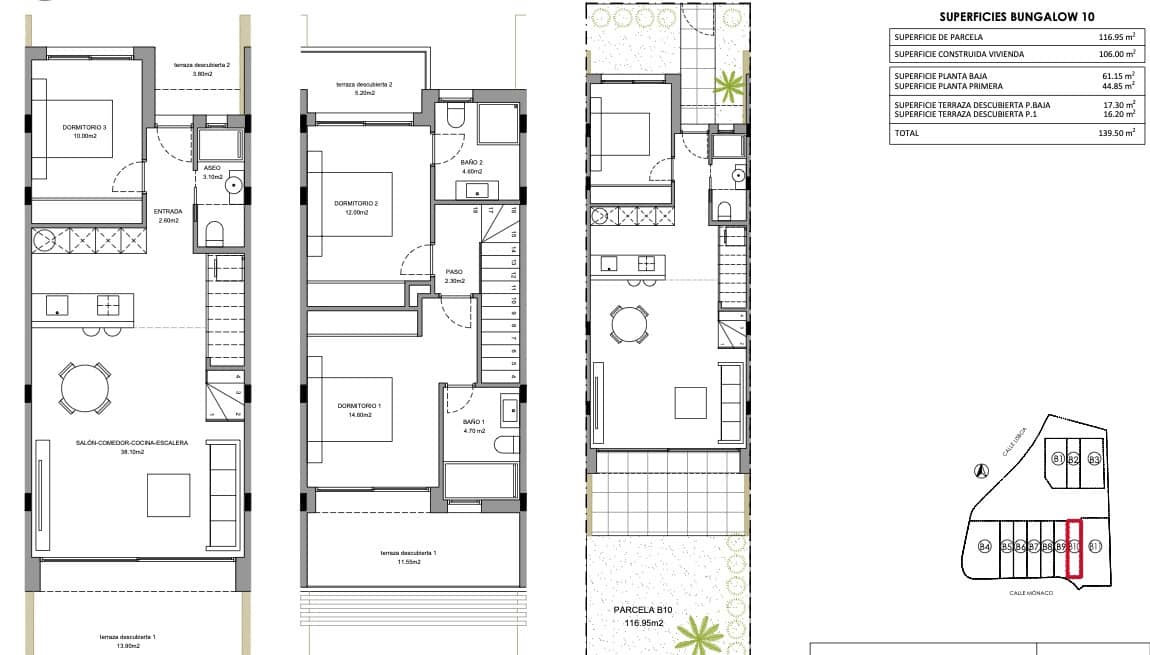 3 quarto Bungalow para venda em Finestrat com piscina garagem - 495 000 € (Ref: 8891342)