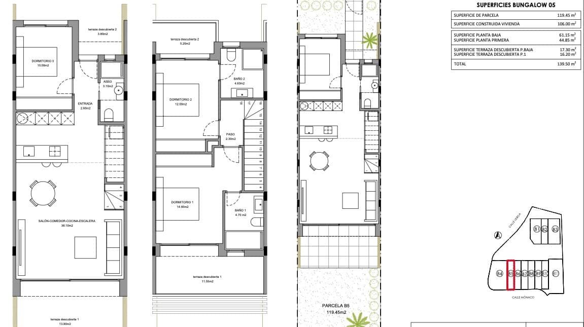 3 quarto Bungalow para venda em Finestrat com piscina garagem - 495 000 € (Ref: 8891342)