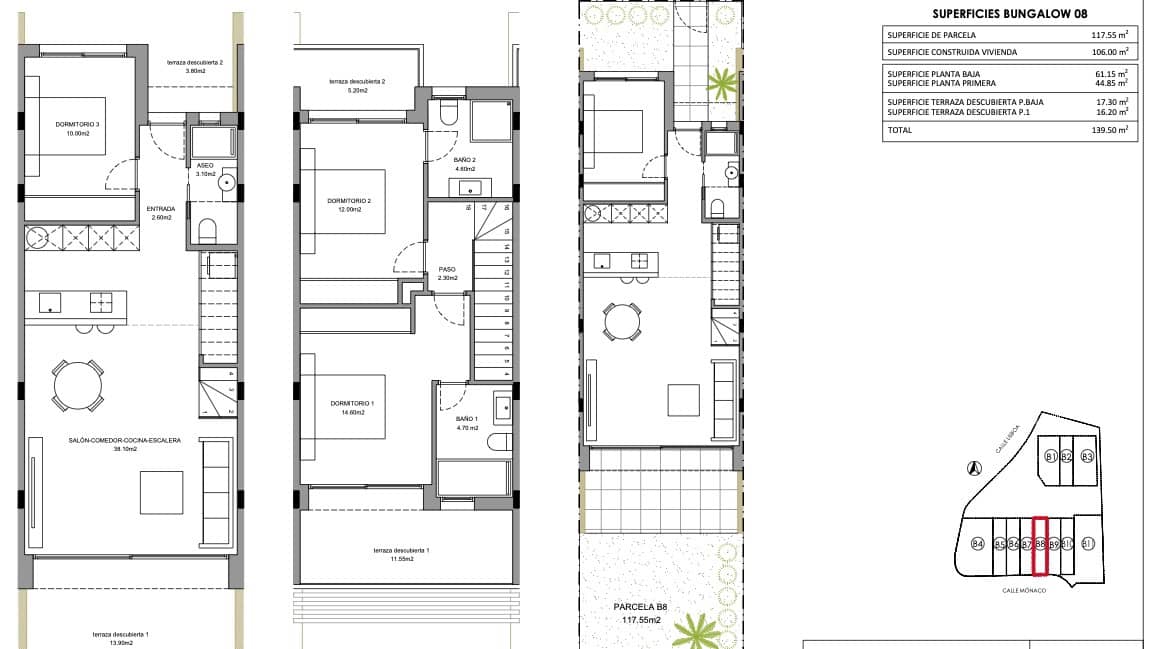 3 quarto Bungalow para venda em Finestrat com piscina garagem - 495 000 € (Ref: 8891342)