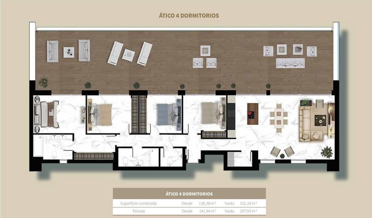 4 quarto Penthouse para venda em Marbella com piscina garagem - 1 490 000 € (Ref: 9465870)