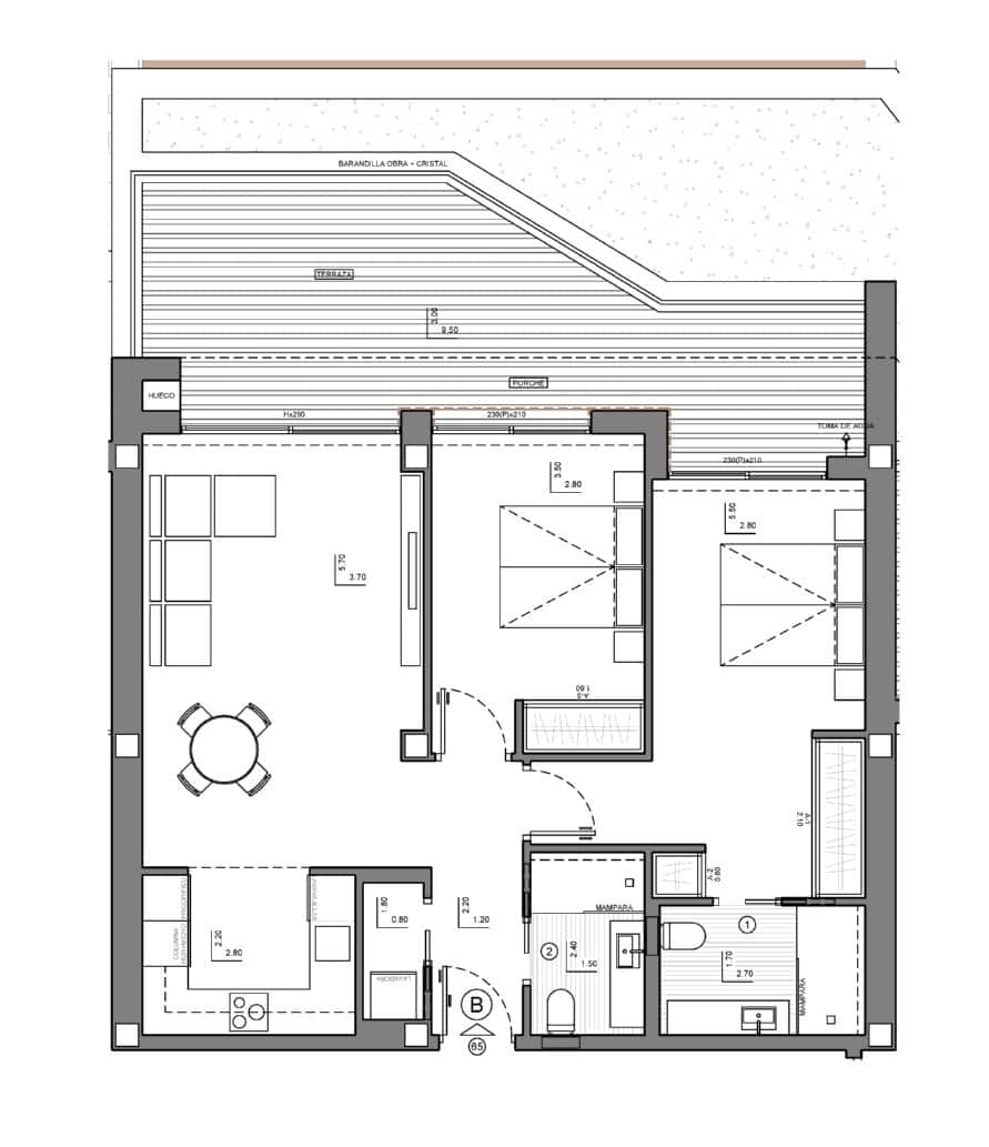 2 Zimmer Penthouse zu verkaufen in Benitachell / Benitatxell mit Pool Garage - 473.000 € (Ref: 9892750)