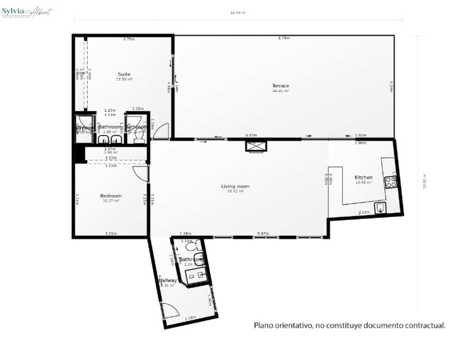 2 slaapkamer Penthouse te huur in Valencia stad - € 3.000 (Ref: 9665183)