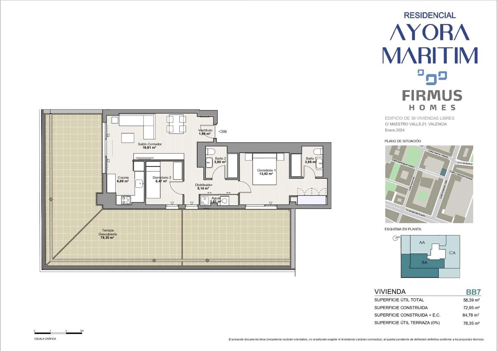 2 bedroom Penthouse for sale in Valencia city with garage - € 440,000 (Ref: 9674296)