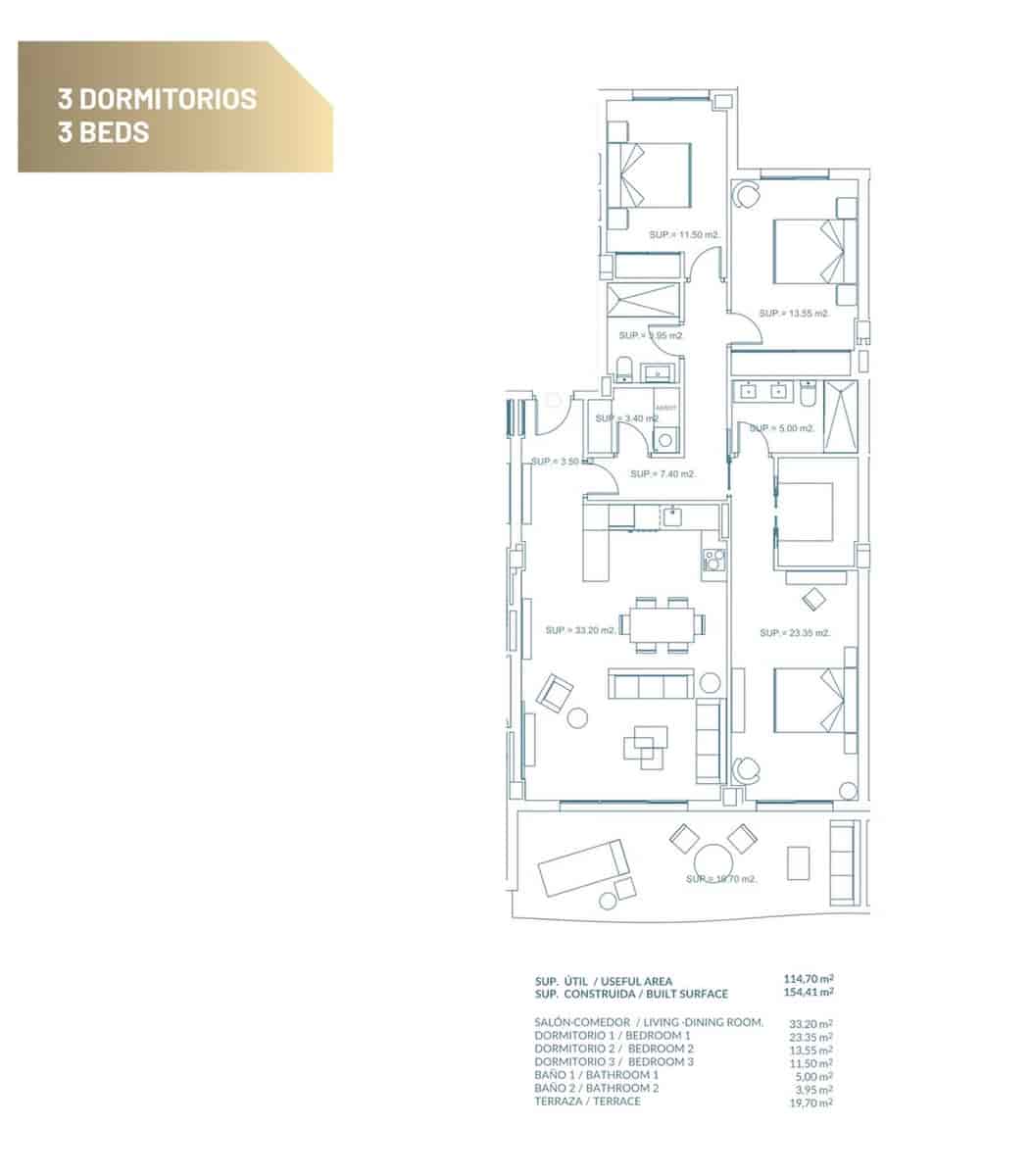3 sypialnia Apartament na sprzedaż w El Chaparral z basenem garażem - 595 000 € (Ref: 10130868)
