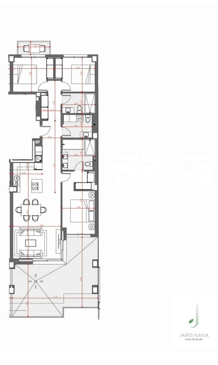 3 sypialnia Apartament na sprzedaż w La Cala de Mijas z basenem garażem - 749 000 € (Ref: 9550039)