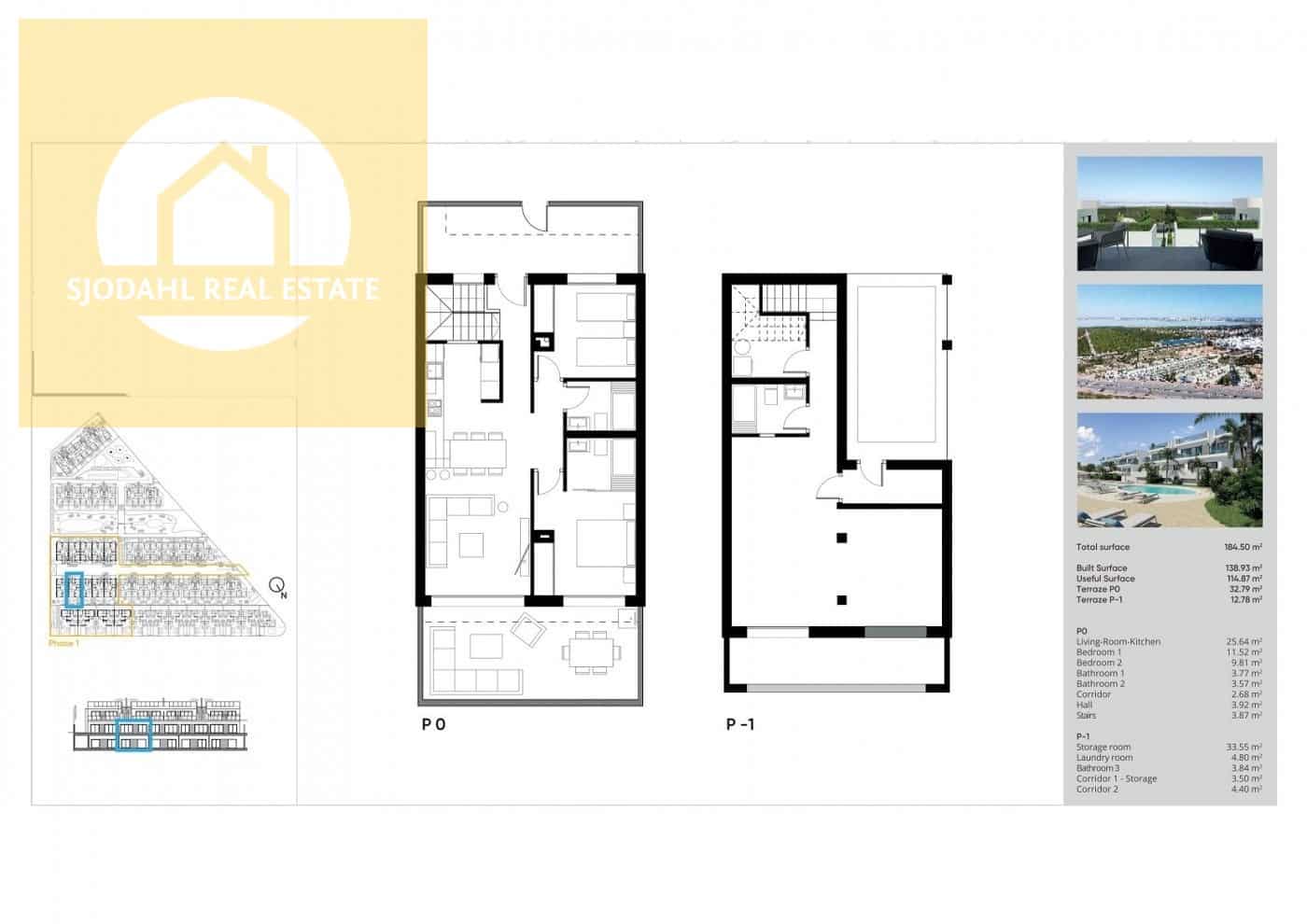 2 sovrum Bungalow till salu i Torrevieja med pool garage - 305 000 € (Ref: 9649884)