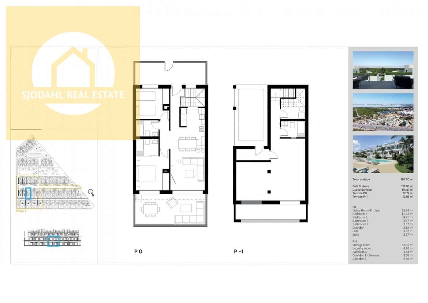 2 sovrum Bungalow till salu i Torrevieja med pool garage - 305 000 € (Ref: 9649884)