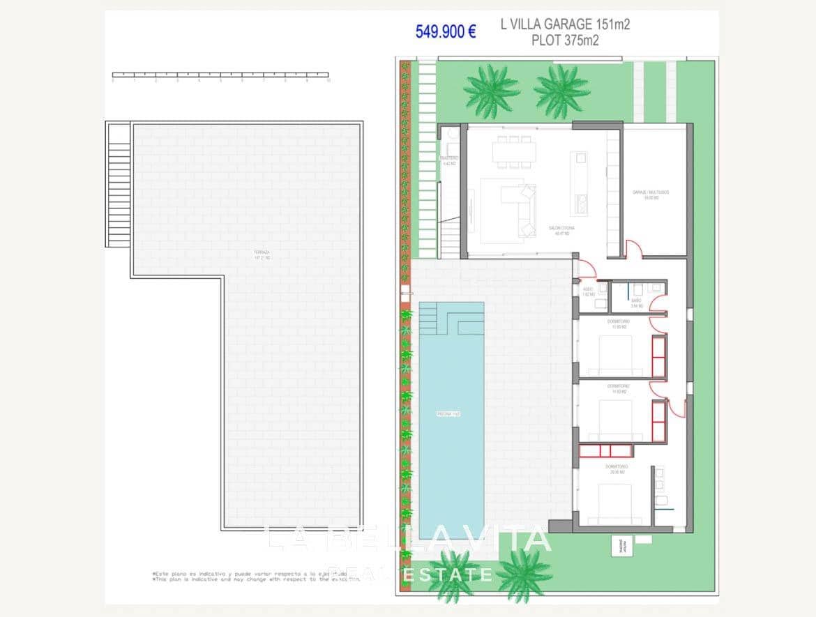 3 slaapkamer Villa te koop in Los Alcazares met zwembad garage - € 579.000 (Ref: 8252105)