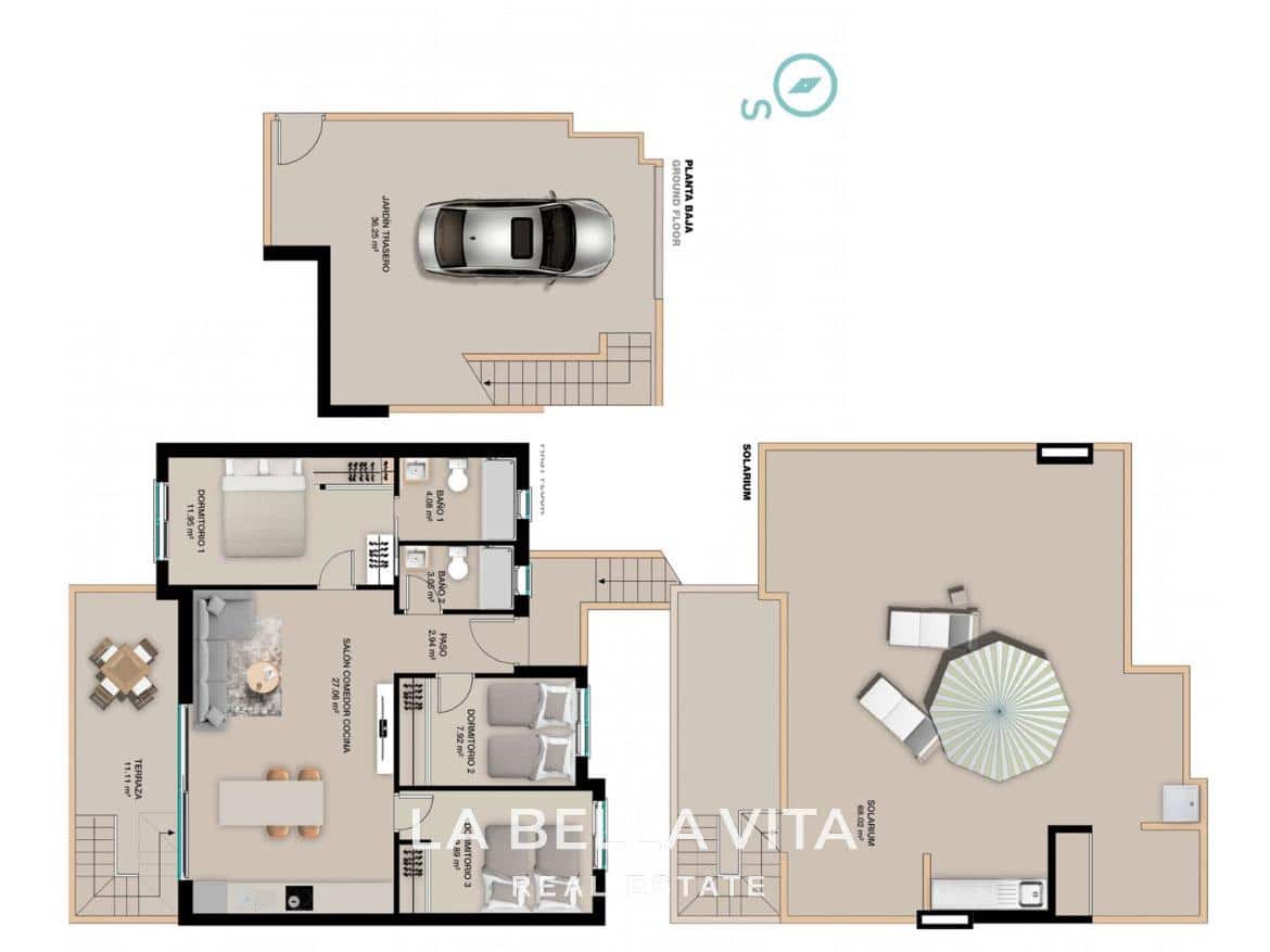 3 chambre Bungalow à vendre à Pilar de la Horadada avec piscine garage - 385 000 € (Ref: 8666224)