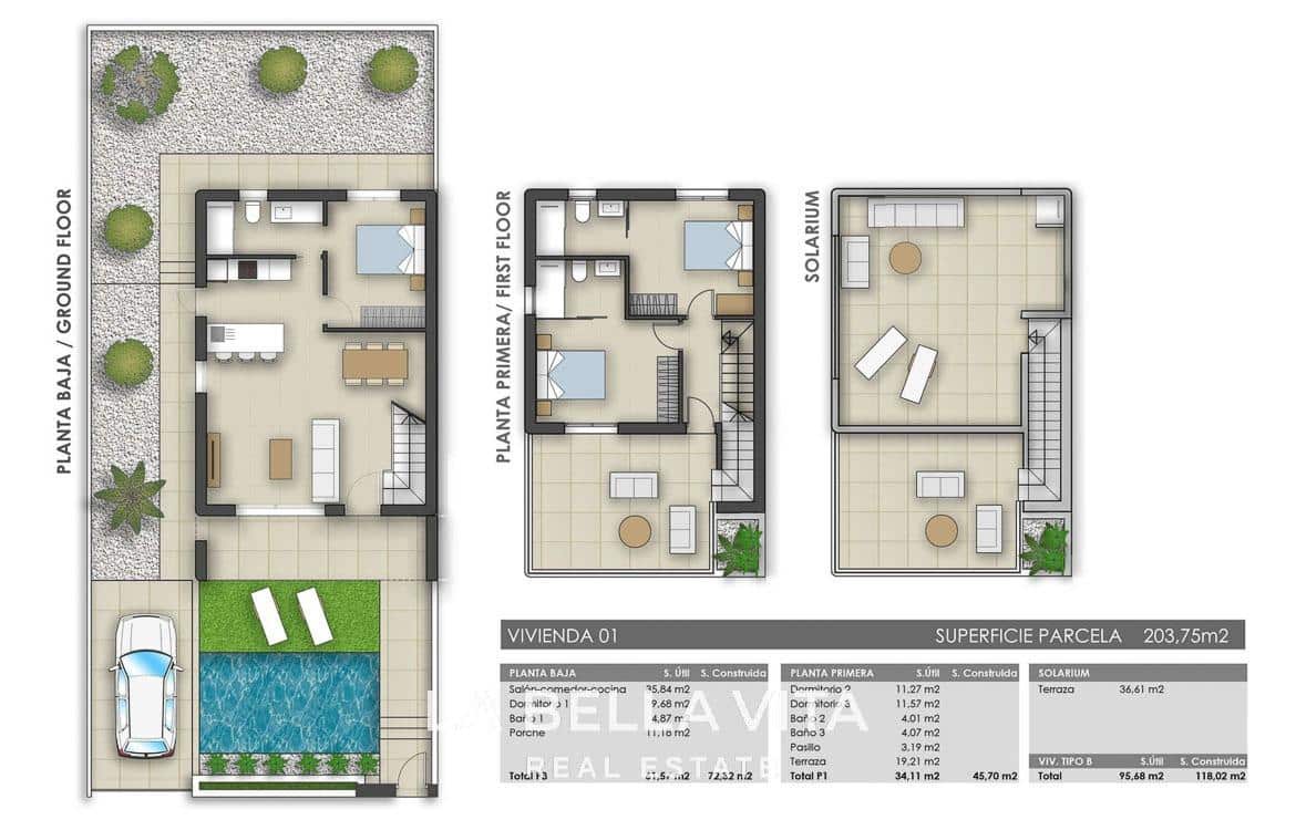 3 soveværelse Villa til salg i Pilar de la Horadada med swimmingpool - € 439.000 (Ref: 8814466)
