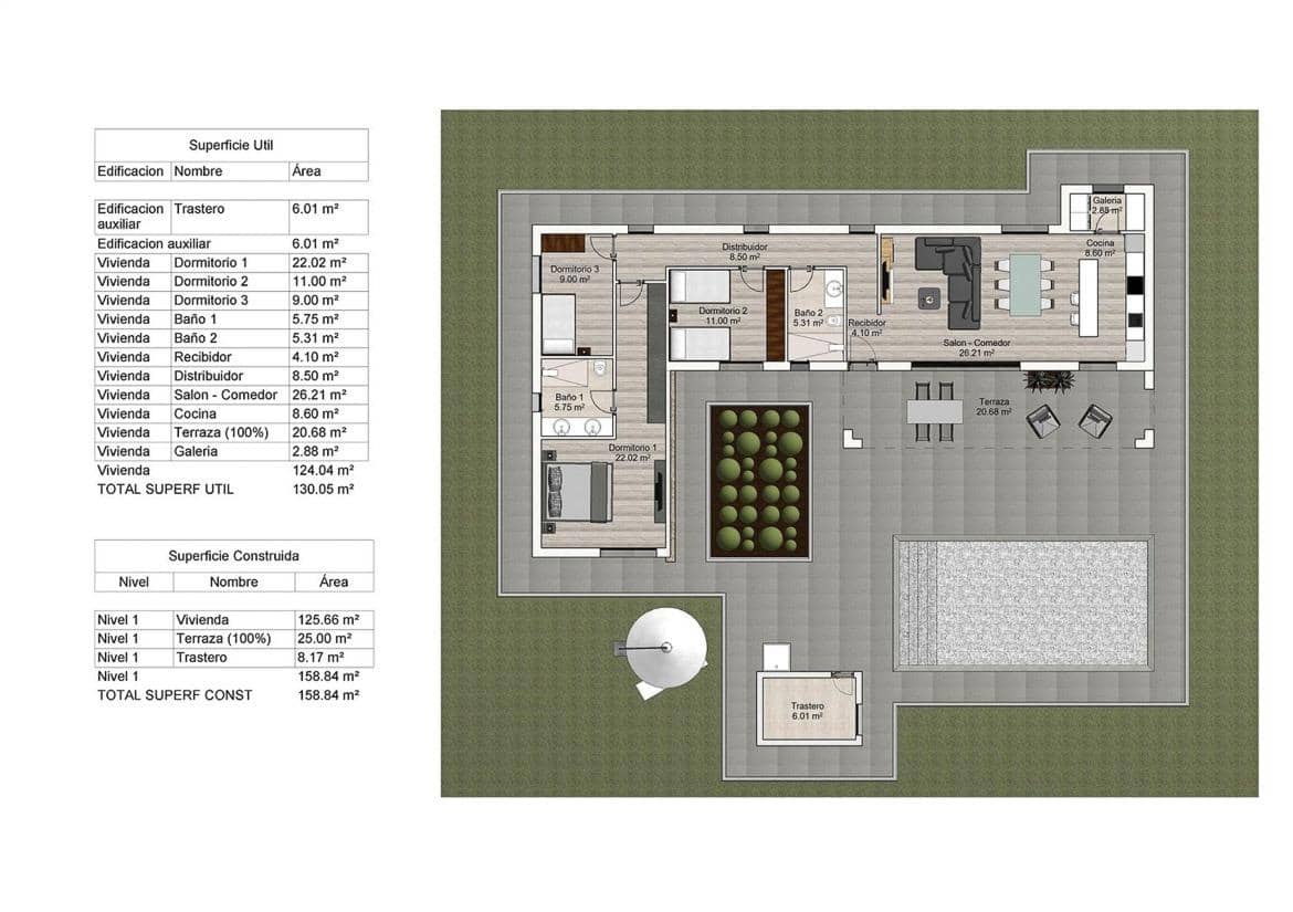 3 soveværelse Finca/Landehus til salg i Aspe med swimmingpool - € 342.000 (Ref: 9189187)