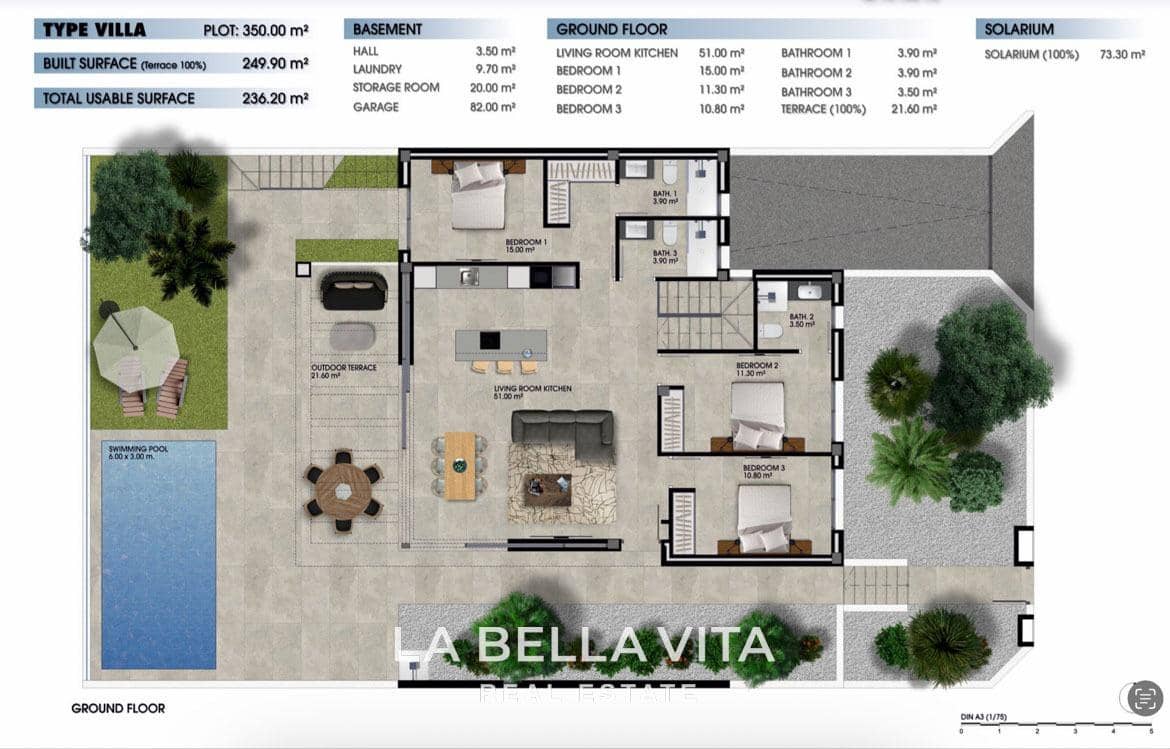 4 chambre Villa/Maison à vendre à Los Alcazares avec piscine garage - 685 000 € (Ref: 9335225)