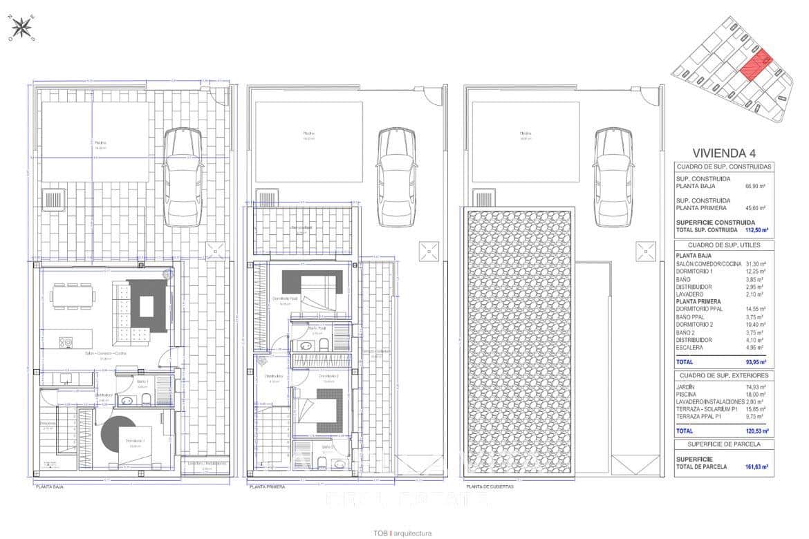 3 sypialnia Willa na sprzedaż w San Pedro del Pinatar z basenem - 439 000 € (Ref: 9375229)