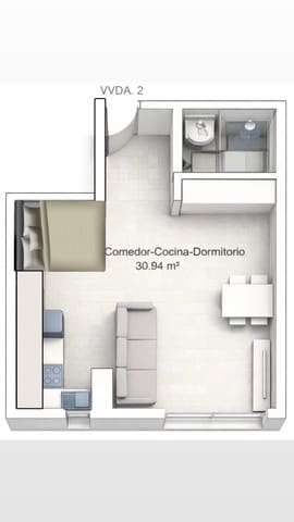 Studio til salg i Avenida Habaneras - Curva de Palangre, Torrevieja - € 126.000 (Ref: 9889894)